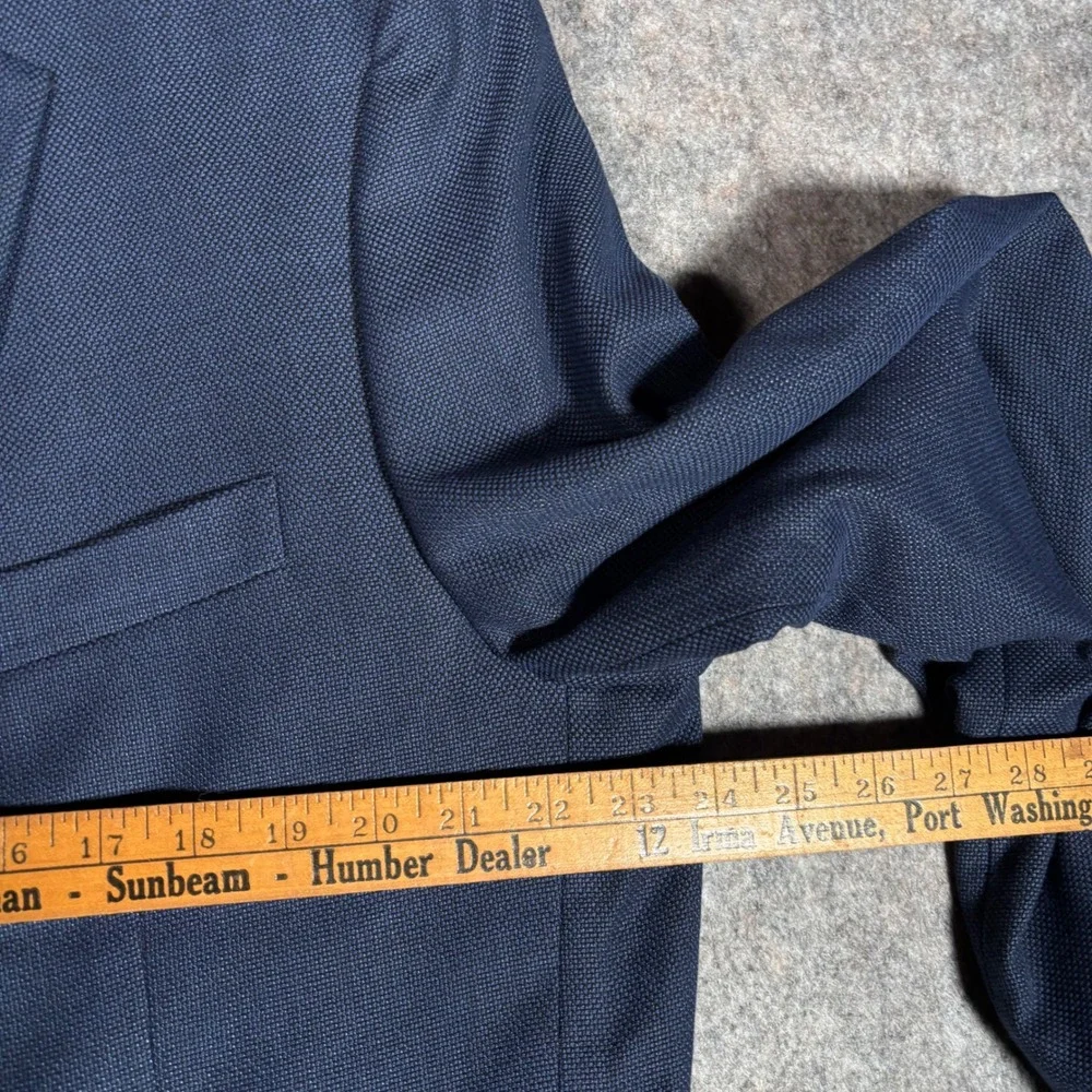 Ralph Lauren Blazer Mens Blue Textured Two Button Sport Coat Jacket Black Label‎